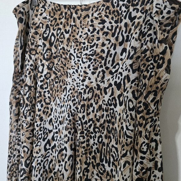 Vintage Hankerchief Leopard Cheetah Print Women's Maxi Skirt - Picture 3 of 6